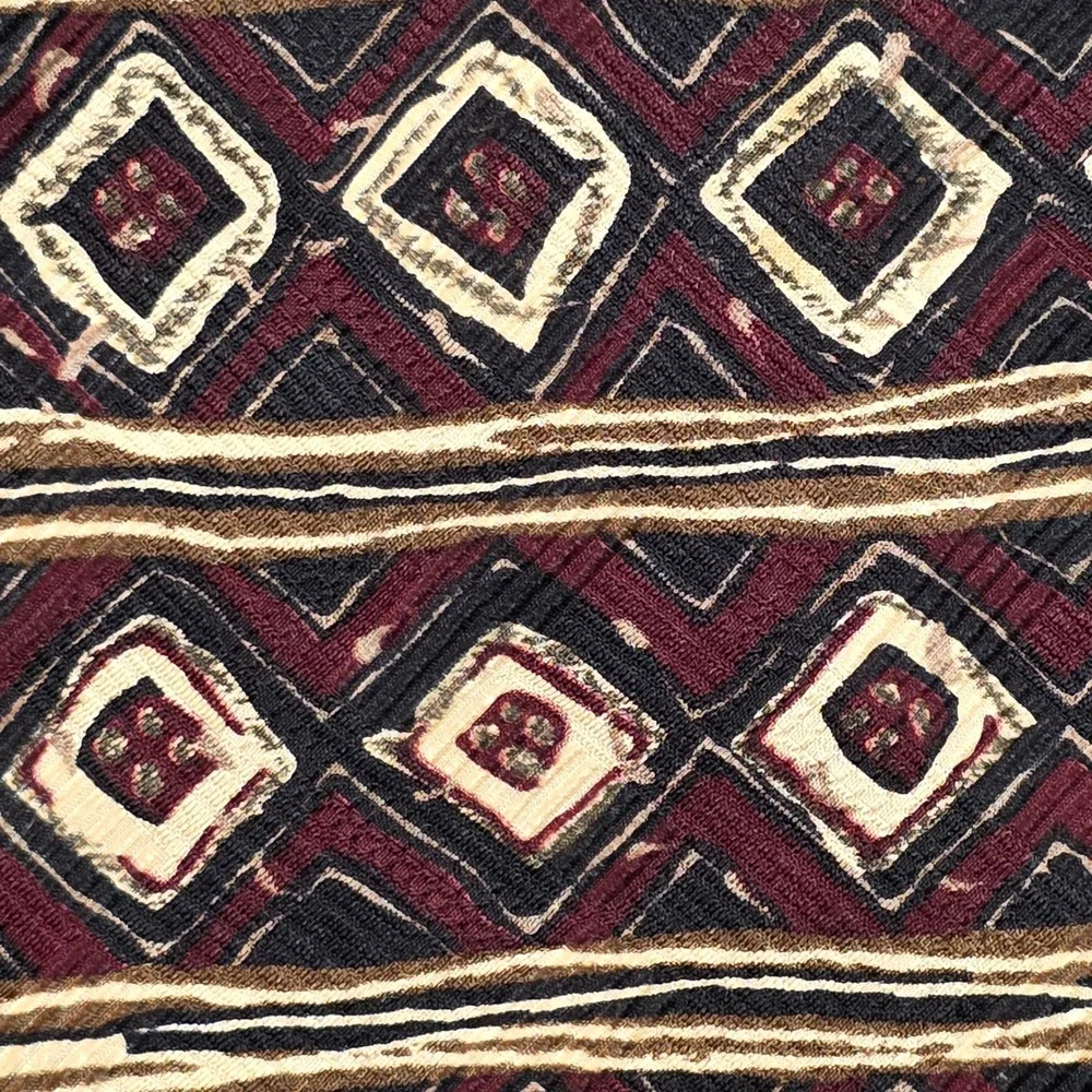 Robert Talbott Studio‎ 4x55 Hand Sewn Silk Power Tie Burgundy Gold Geometric USA